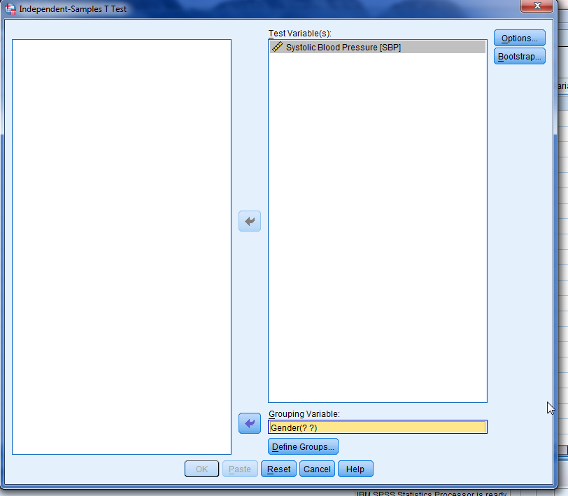 SPSS t-test
